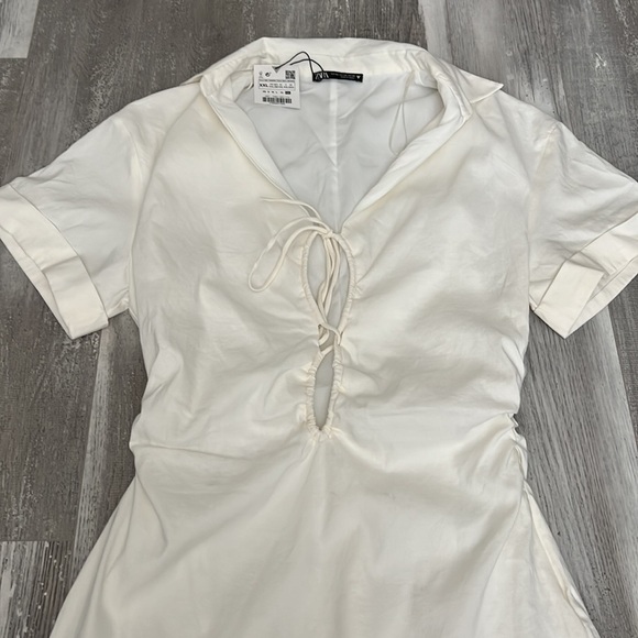 Zara Stretched Linen Blend Dress - Picture 6 of 9